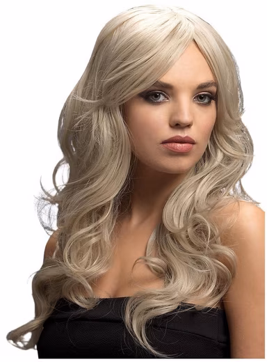Costume wig beach waves white blonde - carnival costume wig High-quality synthetic hair wigs from the Fever Wig Collection