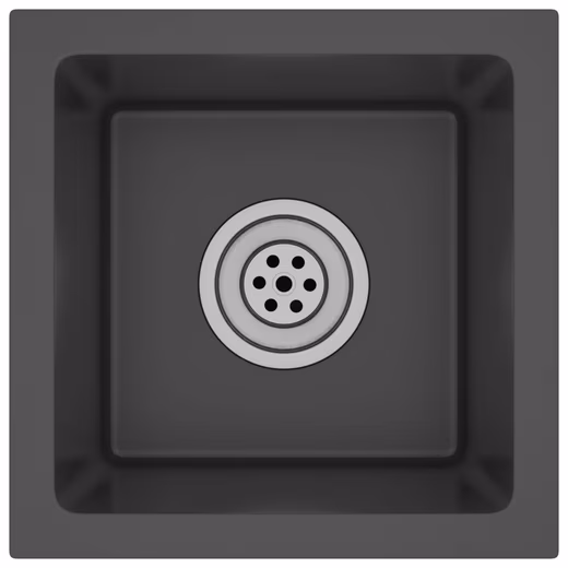 Black kitchen sink - 30 x 30 x 20 cm, rectangular, inset sink