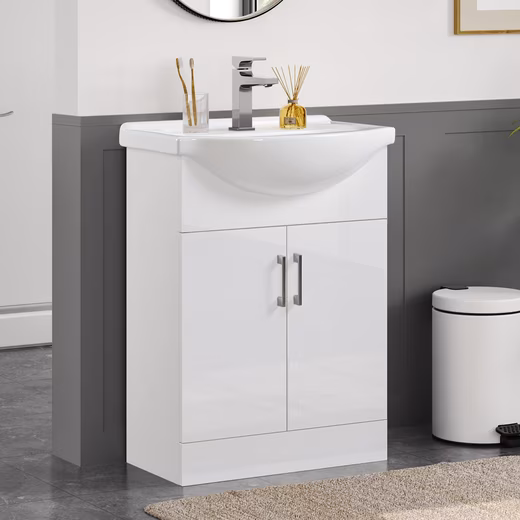 Vanity unit with washbasin and base cabinet