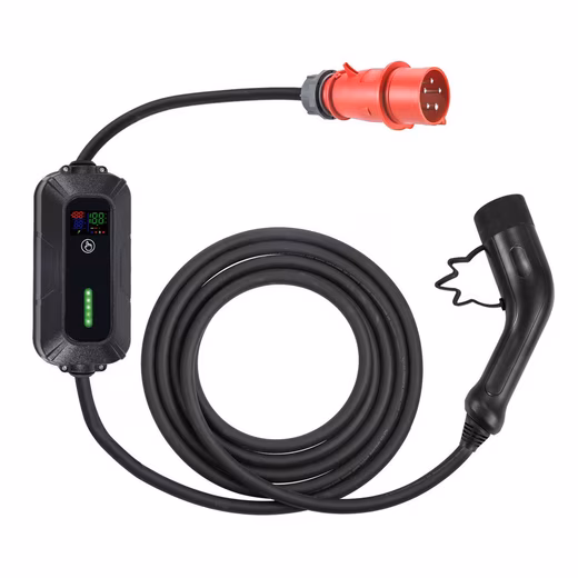 Electric car charging station, EV charger with LED display and protection functions, 22 kW