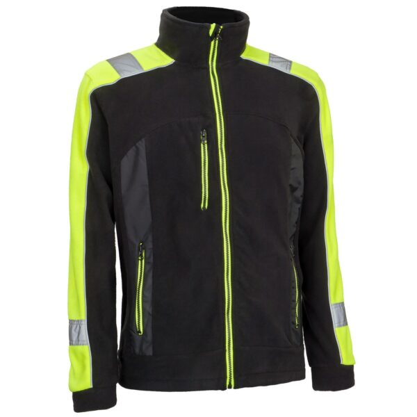 Work jacket, professional jacket, fleece jacket, men's work jacket, fleece, black and yellow