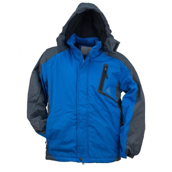Men's work jacket, winter jacket, lined work jacket with hood (Y-263-BLUE)