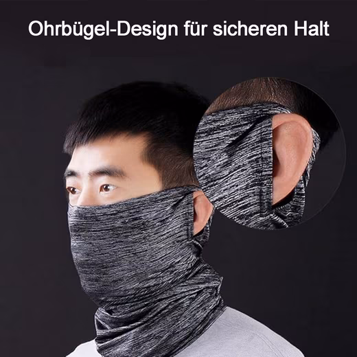 Balaclava (2 pieces), Loops, Motorcycle Mask, Multifunctional Scarf, Mouth Mask, Bandana (Face mask, mouth and nose protection, motorcycle neck gaiter with ear loops, women's mask, sun protection, outdoor, elastic, breathable, washable) for outdoor cycling, running, hiking, fishing - Image 4