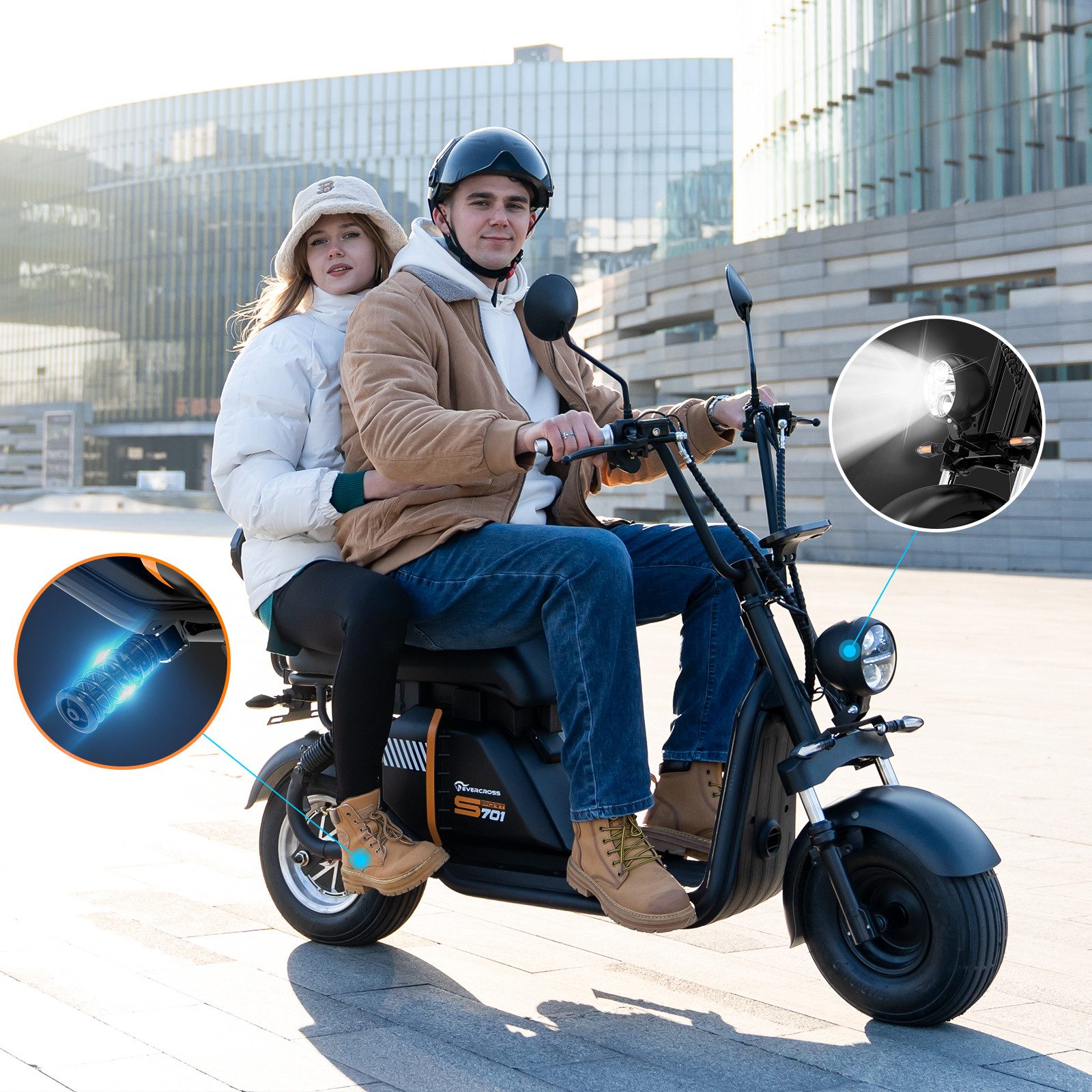 Electric scooter 48V-25Ah, AM driving license, 1500W, 60KM range, 45 km/h - Image 7