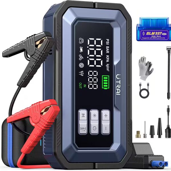 26800mAh 7000A Jump Starter Power Bank, 18W Fast Charging Jump Starter Device