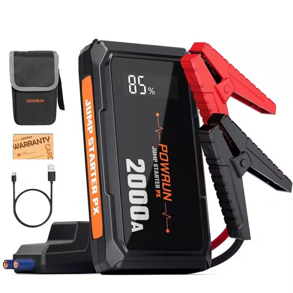 Jump starter power bank 2000A with LED, LCD, USB, car battery booster, car battery charger