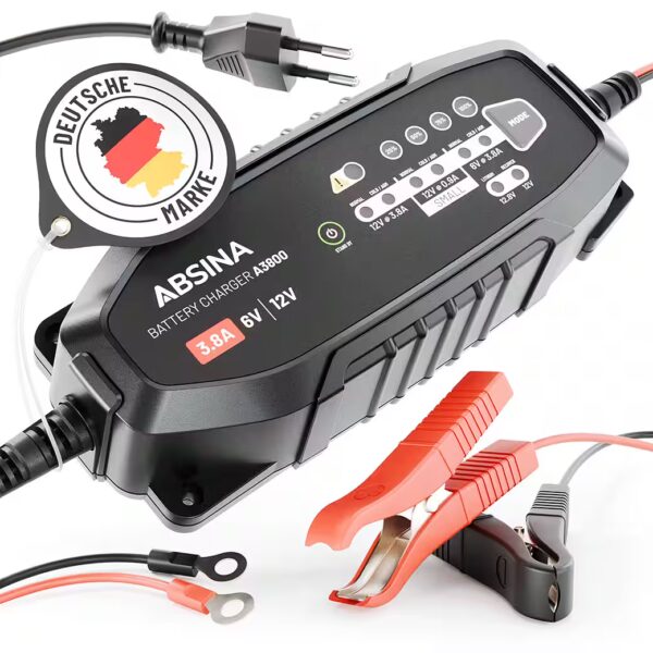 Car & Motorcycle Battery Charger - 6V & 12V Lead Acid Charger