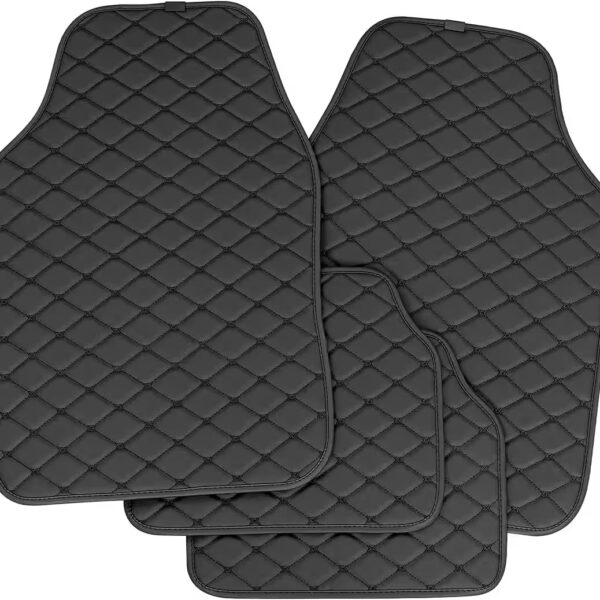 Car floor mats (4 pieces), The floor mat set fits most cars., Universal car floor mats, Non-slip design, Easy cleaning