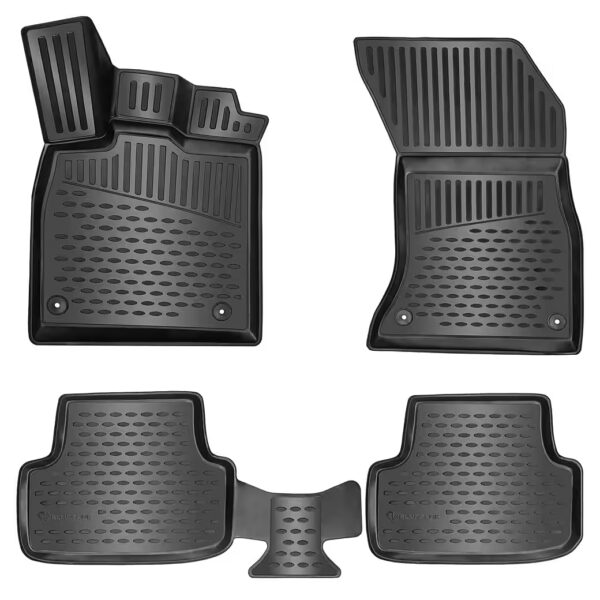 Car floor mats for VW TOURAN 2003-2015 [I] - 3D rubber mats - Odorless For VW Touran - Extra high rim for more protection