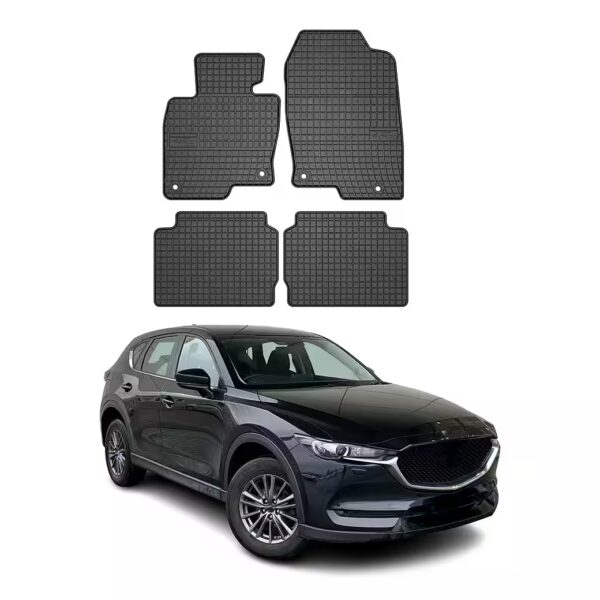 Car floor mats for Mazda CX-5 KF 2017-2025, rubber mats, black, 4-piece set