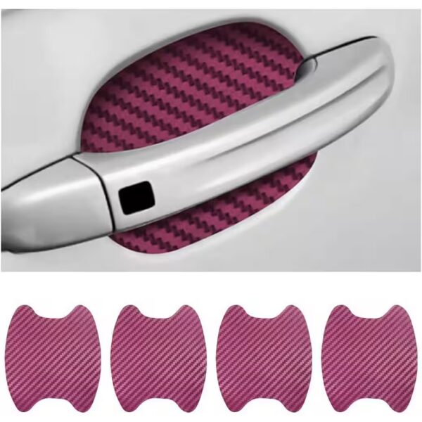 Car Floor Mats, Car Stickers, Carbon Fiber Protective Film, Scratch-Resistant, Universal, 4 PCS, Burgundy