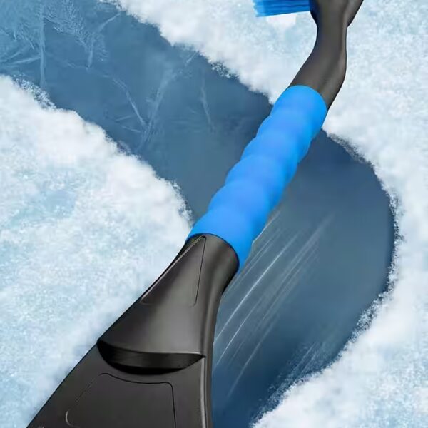 Car ice scraper with brush, ergonomic professional snow brush for cars, fast & powerful