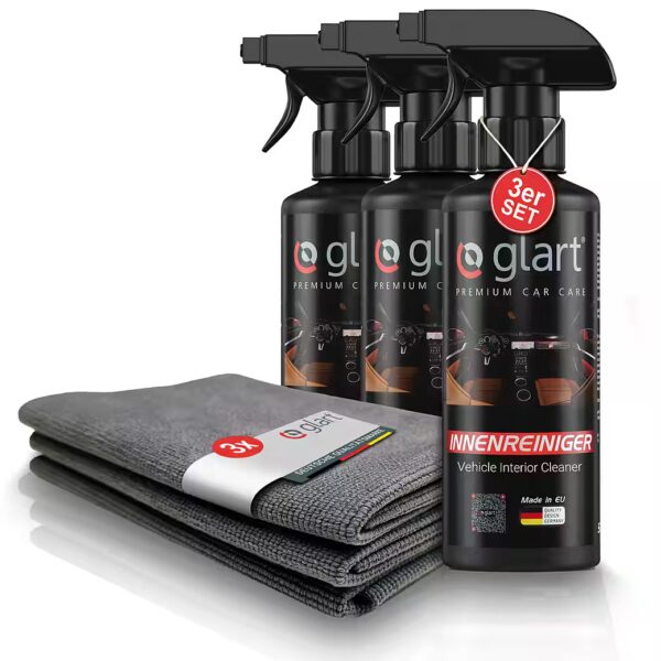 45IR3 3 Car Interior Cleaner 500 ml + 3 Microfiber Cloths Cockpit Care Car Cleaning Agent