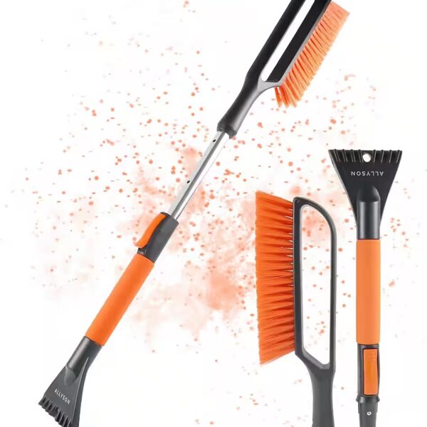 Telescopic ice scraper with snow brush, telescopic ice scraper for cars