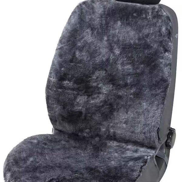 Lambskin car seat cover, not a patchwork, full cover 1-piece, universal fit, side airbag compatible, heat-regulating fleece
