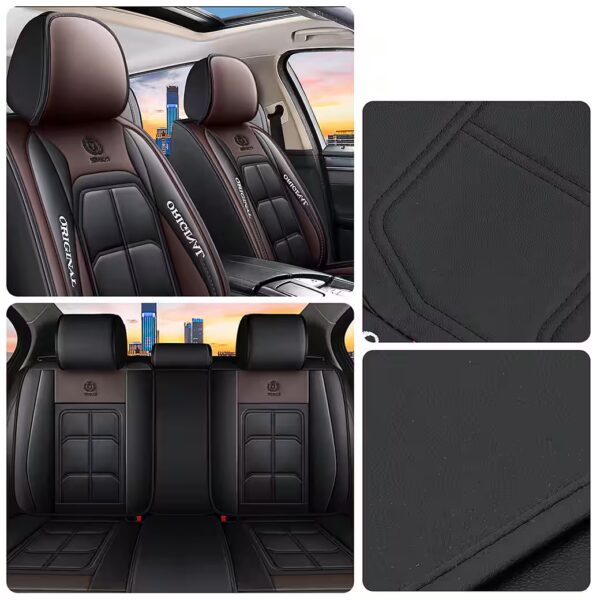 Car seat cover set for 5-seaters, faux leather Front & rear seat car seat cover, waterproof