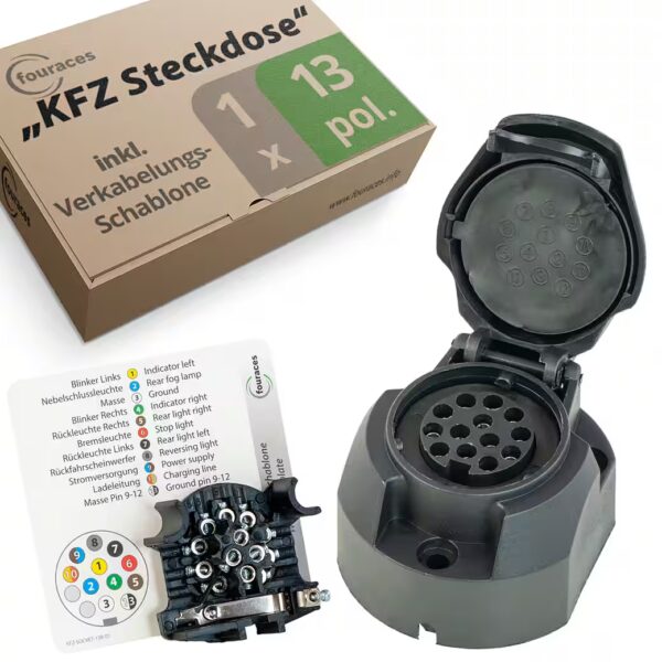 Trailer car socket 13-pin