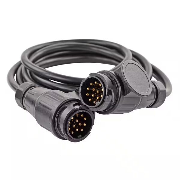 Trailer connection cable, 2 plugs, 13-pin, 3m