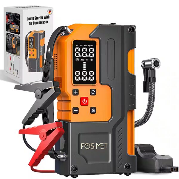 7000A 12V Jump Starter Power Bank with 150PSI Compressor & Smart Clamps Car Battery Charger