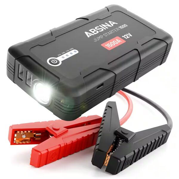 Car jump starter power bank 1500A - 12V booster, charger, car jump starter