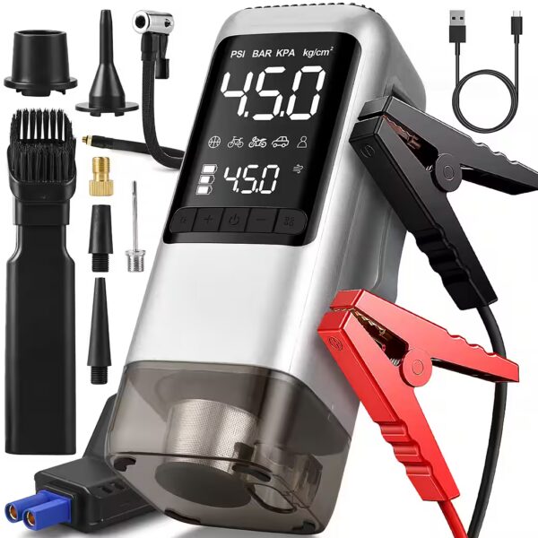 Jump starter power bank, 2500A booster car jump starter car battery charger (12V Starter Powerbank (Up to 6.0L Petrol/3.0L Diesel), with USB outputs and LED flashlight)