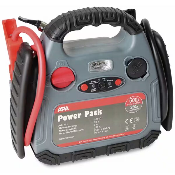 APA Jump Starter 16540, 500 A, incl. 18 bar compressor