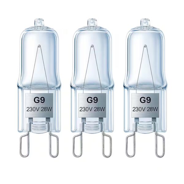 Replacement lamp box, plug-in base lamp, G9 pin base lamp, pin base lamps, lamp G9, 3 pcs., Warm white light, Free shipping