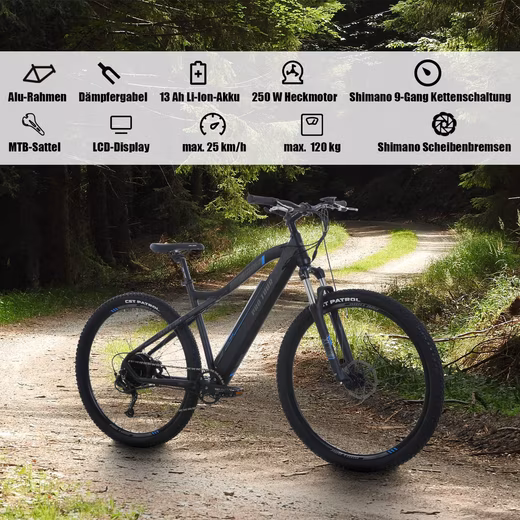 E-Bike Mountain Bike Men's E-Mountain Bike Electric Bike 9 Speed Shimano 25km/h - Image 2