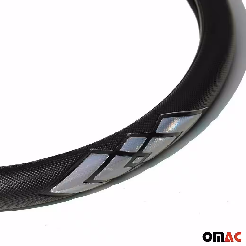 Steering wheel cover, steering wheel cover, steering wheel protector for trucks, Ø 38 mm, for BMW, black/grey - Image 2