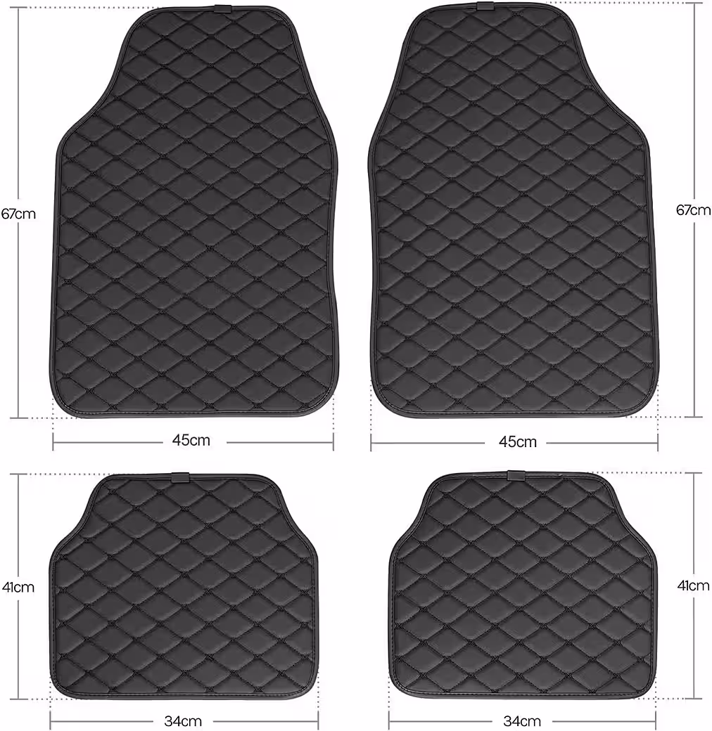Car floor mats (4 pieces), The floor mat set fits most cars., Universal car floor mats, Non-slip design, Easy cleaning - Image 3