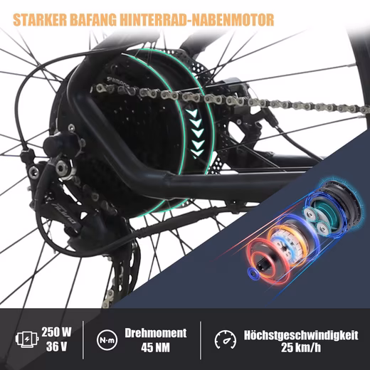 E-Bike Mountain Bike Men's E-Mountain Bike Electric Bike 9 Speed Shimano 25km/h - Image 4