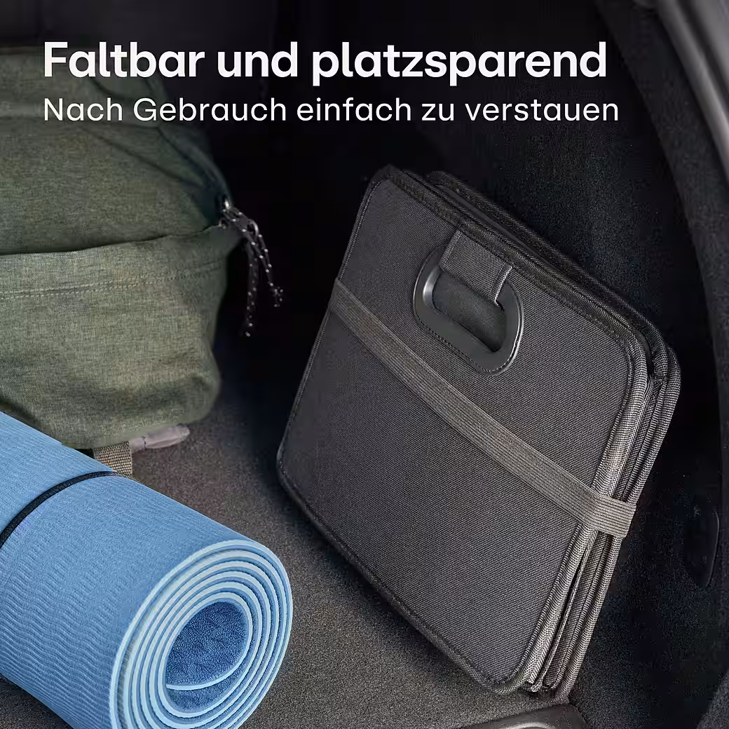 Trunk Mat, Trunk Organizer, Foldable – 3 Compartments with 5 Pockets – Non-Slip - Image 7
