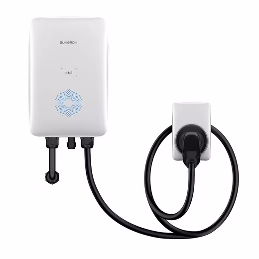 Electric car charging station wallbox 11 kW h E car charger charging station AC011E-0 3-phase, color: silver/grey, including 7m charging cable, including 2 RFID cards