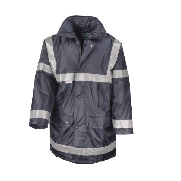 Parka/work parka with retroreflective stripes