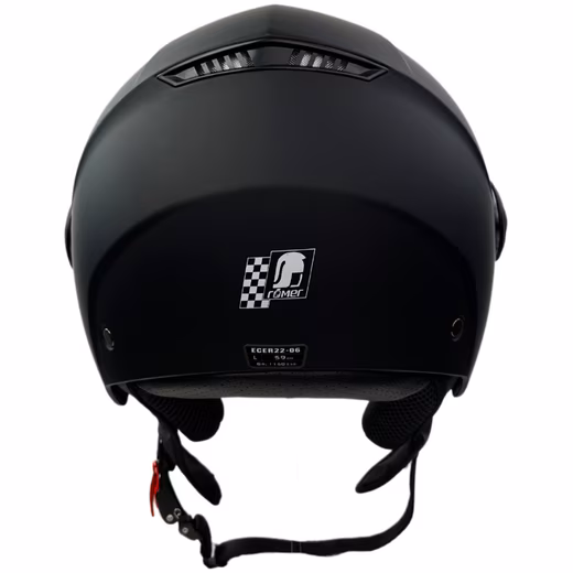 Motorcycle helmet RR10801 - Jet helmet - matte black - with head ventilation & quick-release fastener - Image 3