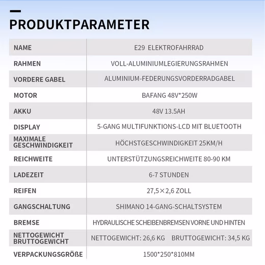 E-bike mountain bike E29 men's electric bike 648WH 27.5 inch women's 48V 13.5AH 50Nm - Image 14