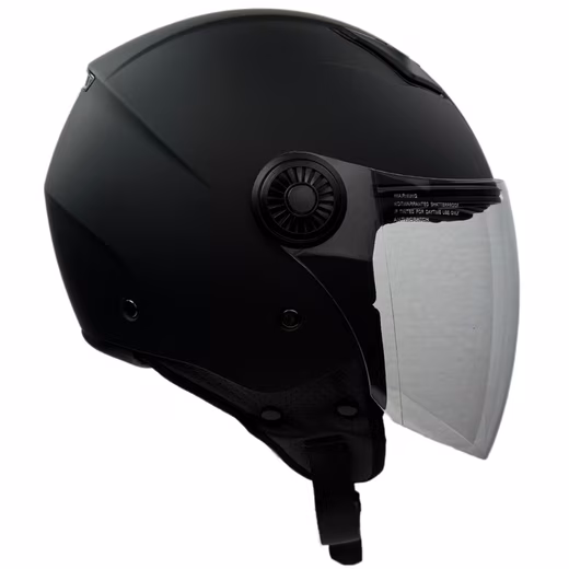 Motorcycle helmet RR10801 - Jet helmet - matte black - with head ventilation & quick-release fastener