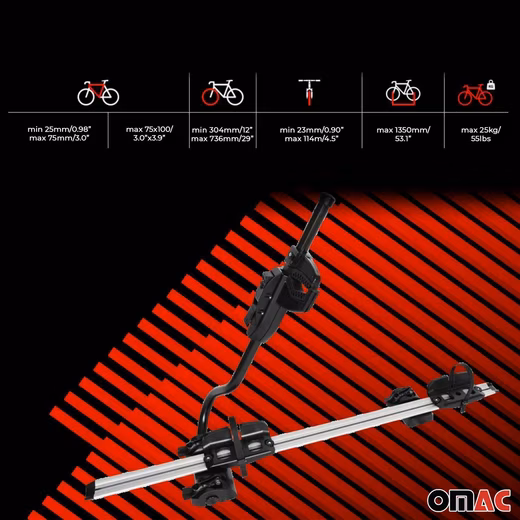 Roof bike carrier Farad up to 25 kg P-Style roof bike carrier E-Bike FatBike (1-piece), Rust-resistant, Removable, Lightweight - Image 5