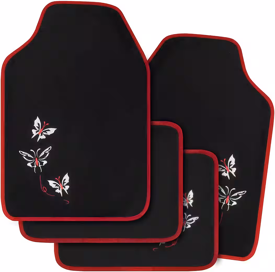 Car floor mats (4 pieces), They fit almost all cars, vans and trucks. Universal car carpet embroidery butterfly - Image 7