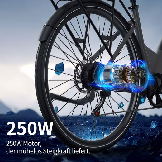 E-Bike City Bike 250W 44N·m 468Wh 100km 13Ah 27,8kg Shimano 7G 30° 0-3Lvl - Image 5