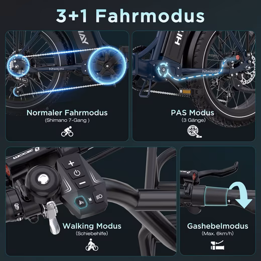 E-bike folding bike 20*4.0 inch cargo electric bike with 48V25Ah battery up to 90-120km - Image 6