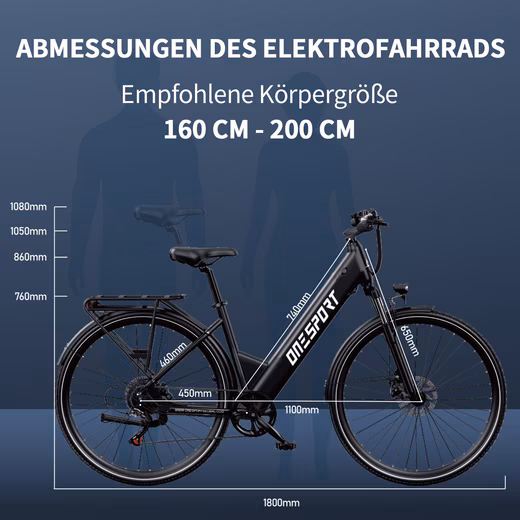 E-Bike City Bike 250W 44N·m 468Wh 100km 13Ah 27,8kg Shimano 7G 30° 0-3Lvl - Image 9