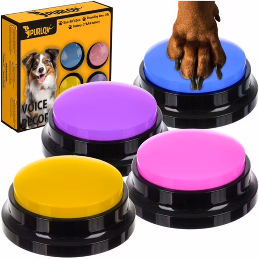 Pet Intelligence Toys Dog Toys Pet Sound Buttons ABS, Value Set (4-piece) Promotes interaction & intelligence of your dog through play