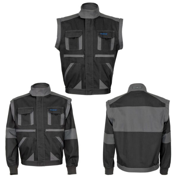 Work jacket, work vest 2-in-1, waist jacket, professional jacket, detachable sleeves