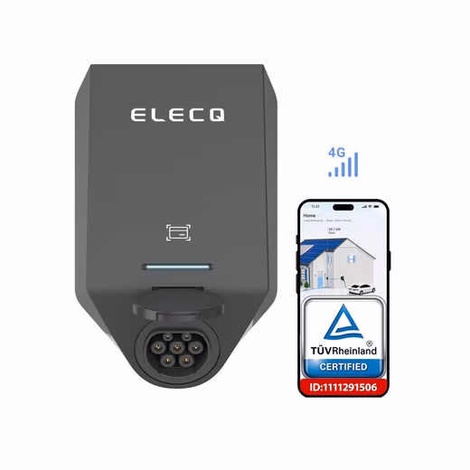 H1 electric car charging station, wallbox with app 22kW / 32A, 3-phase, Active load management & PV surplus charging (requires power monitor), Smart charging, IP65 & IK10, RFID/WLAN/OCPP