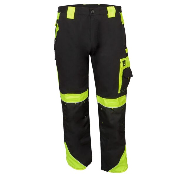 Work trousers, professional trousers, construction worker trousers, waist trousers, high-visibility trousers, yellow cargo trousers