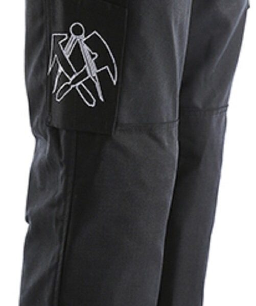 Work trousers, guild trousers for roofers, ROOFER-COOL, black, canvas, knee pad pockets