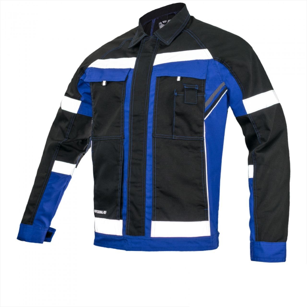 Work jacket, professional jacket, construction jacket, protective jacket with reflective elements
