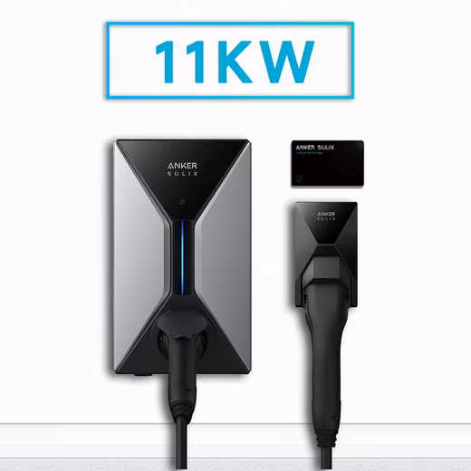 Anker SOLIX V1 Smart Electric Car Charging Station - 7.4kW/11kW/22kW with 1x RFID card, socket version