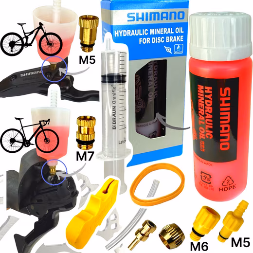 Bicycle assembly stand Shimano Mineral Oil Service Bleed Kit MTB Road bike Funnel M5 M7